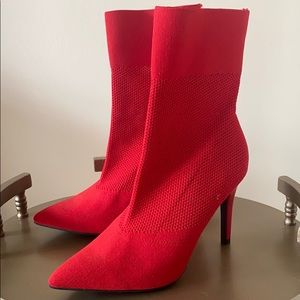 Red High Heel Booties